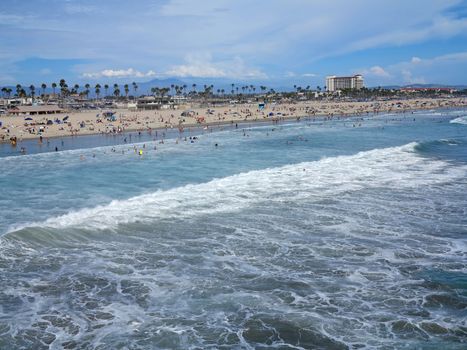 A view of the ocean from a pier