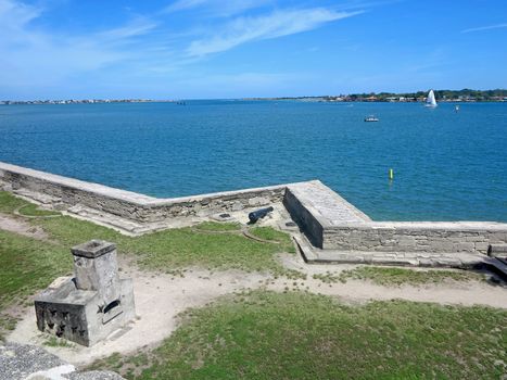 The Castillo de San Marcos Fort in St Augustine, Florida looking towards the Atlantic