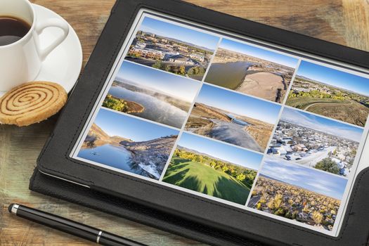 aerial view of Fort Collins and northern Colorado - a picture set on a digital tablet. All screen images copyright by the photographer.