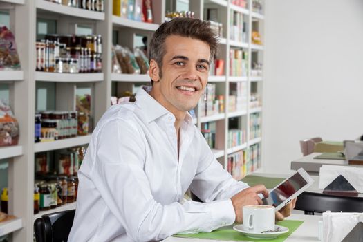 man drinking a coffee