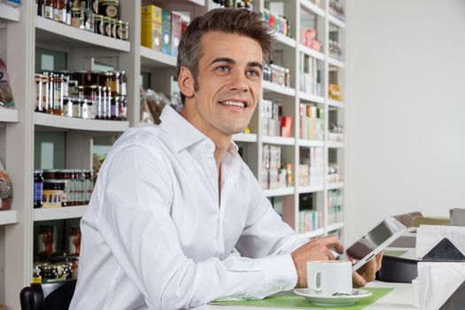 man drinking a coffee