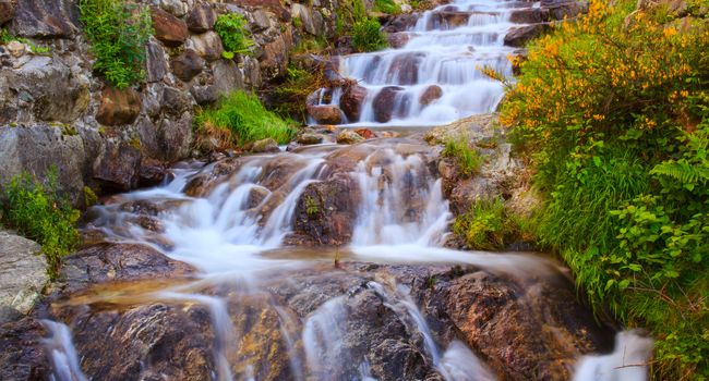 View of torrent in Arzo countryside, Verbania. italy