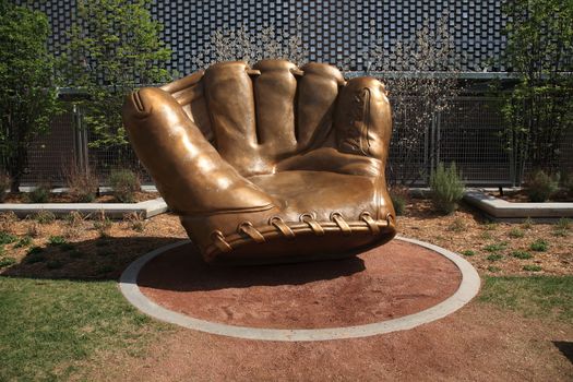 Baseball art located outside Target Field, the home ballpark of the Minnesota Twins.