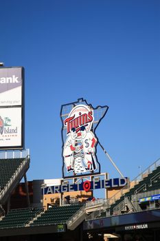 Classic sign at Target Field, home of the Minnesota Twins in Minneapolis.