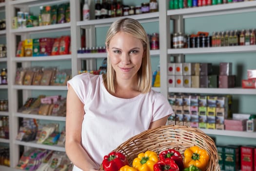 woman shopping vegetables