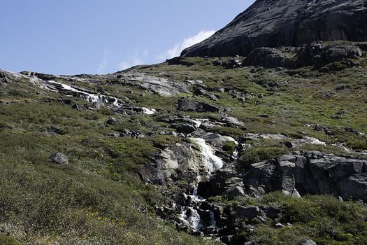 waterfall in south of greenland