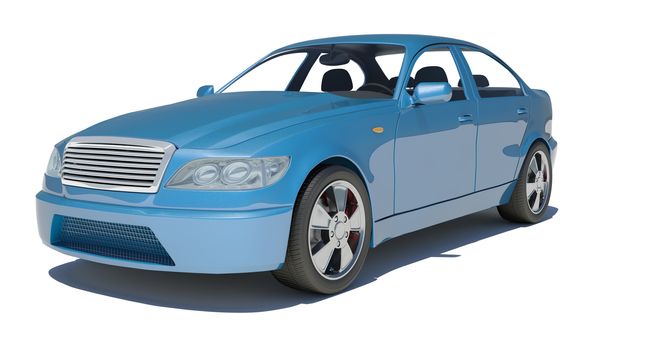 Car on isolated white background, side view