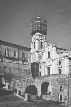 antique bell tower in renovation