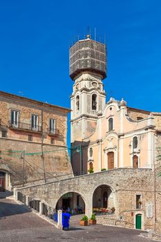 antique bell tower in renovation