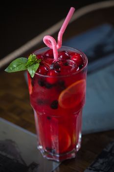 homemade lemonade. refreshing  strawberry and lime with mint