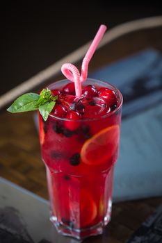 homemade lemonade. refreshing  strawberry and lime with mint