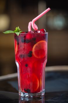 homemade lemonade. refreshing  strawberry and lime with mint