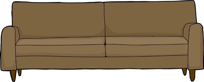 Cartoon of single sofa over isolated white background