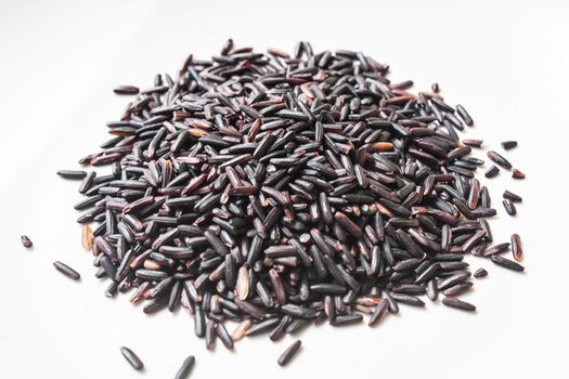 Uncooked Purple Organic Jasmine Rice (Rice Berry) Stock Photo