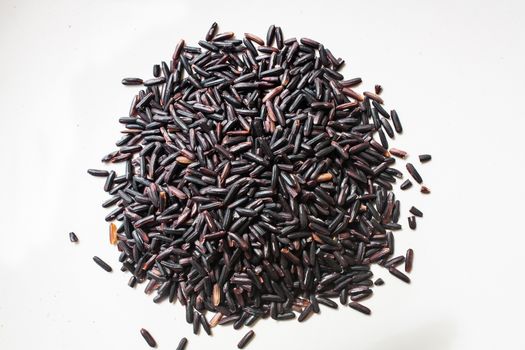 Uncooked Purple Organic Jasmine Rice (Rice Berry) Stock Photo