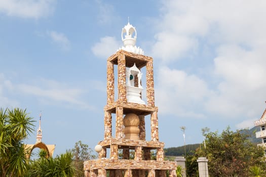 Belfry. Built with rock formations up to as high a tower.