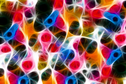 Bright colorful background with an abstract texture with randomly placed glowing lines