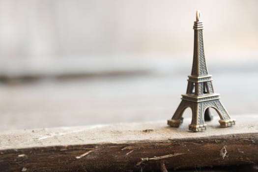 travel concept, Eiffel tower, place for text, soft focus