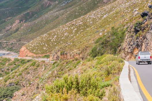 ROOI ELS, SOUTH AFRICA - DECEMBER 23, 2014: Clarence Drive is a scenic road  along the ocean between Rooi Els and Gordons Bay