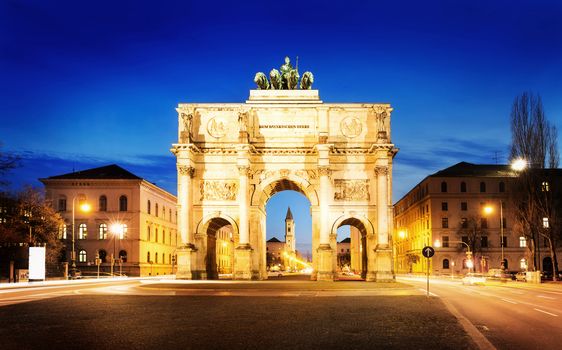 The Siegestor (english: Victory Arch) in Munich  Bavaria, Germany