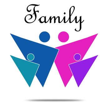 Family icon concept image with hi-res rendered artwork that could be used for any graphic design.