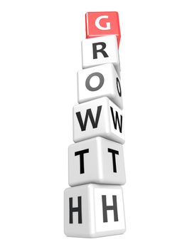 Buzzword growth concept image with hi-res rendered artwork that could be used for any graphic design.