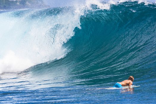 Epic Ocean Blue Wave near Lembongan island,Indonesia.