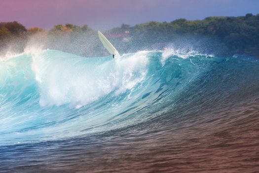 Epic Ocean Blue Wave near Lembongan island,Indonesia.