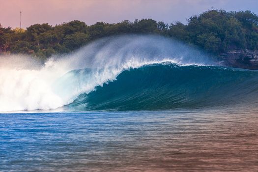 Epic Ocean Blue Wave near Lembongan island,Indonesia.