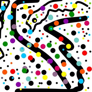 Digital computer graphic - abstraction background with a lines and circles for design.