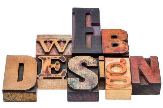 web design typography abstract - isolated text in vintage  mixed letterpress wood type printing blocks