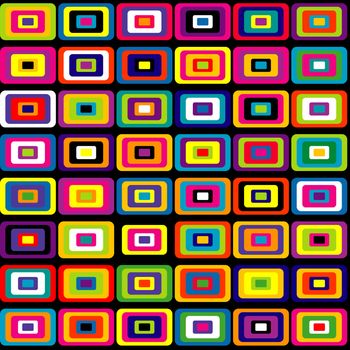 Colorful rectangular shapes with round corners pattern