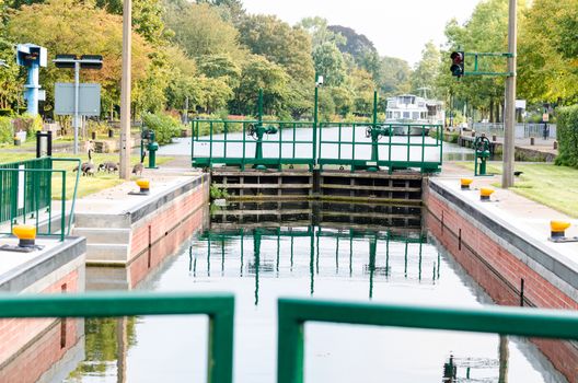 This old lock in Mülheim an der Ruhr was restored in 2014.