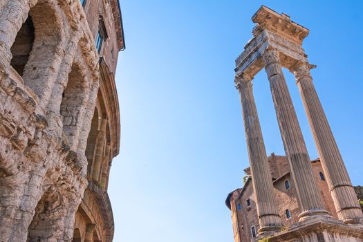 theatre of marcellus with temple of apollo