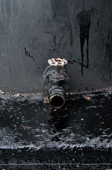 crude oil spill from tank