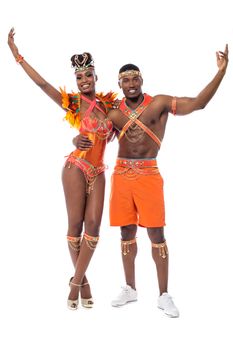 Happy samba couple posing together
