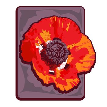 Poppy clip art isolated on white