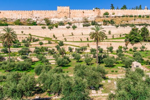 Golden gates of Jerusalem on the east wall of the old town