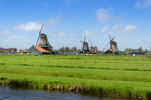 Wind mills in Zaanse Schans, Netherland.