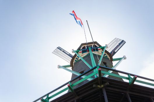 Windmill in Zaanse Schans, The Netherlands.