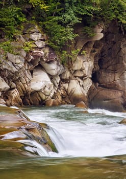 fast mountain river with rocks