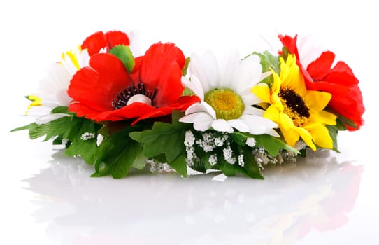 colorful flowers isolated on white