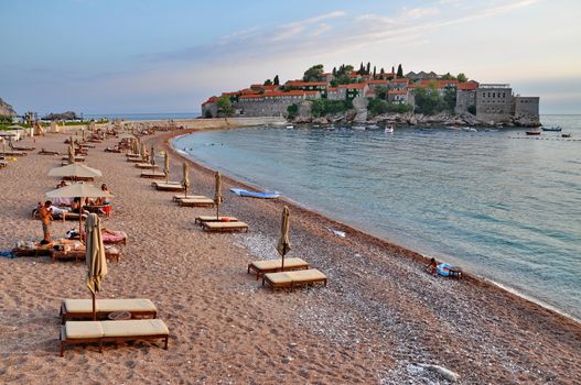 Old town of Sveti Stefan in Montenegro