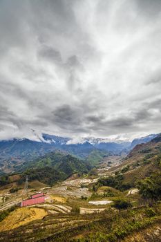 The  Rice field terraces. Sapa Vietnam. Cloudscape