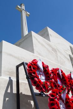 Tyne Cot World War One Cemetery, the largest British War cemetery in the world in Passendale, Belgium