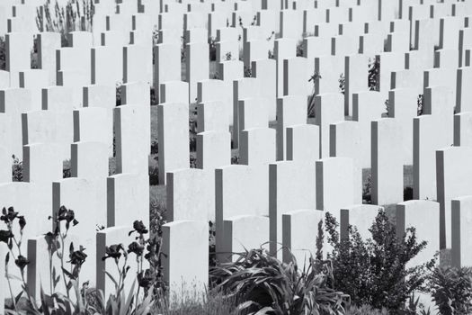 Tyne Cot World War One Cemetery, the largest British War cemetery in the world in Passendale, Belgium
