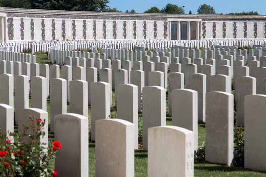 Tyne Cot World War One Cemetery, the largest British War cemetery in the world in Passendale, Belgium