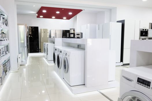 Washing machines, refrigerators and other home related appliance or equipment in the retail store