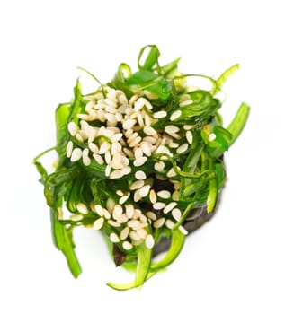 Traditional japanese sushi with algae isolated