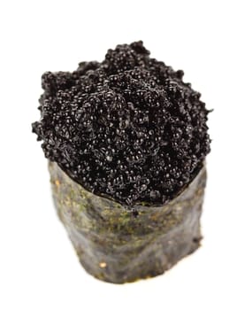 black roe sushi isolated 